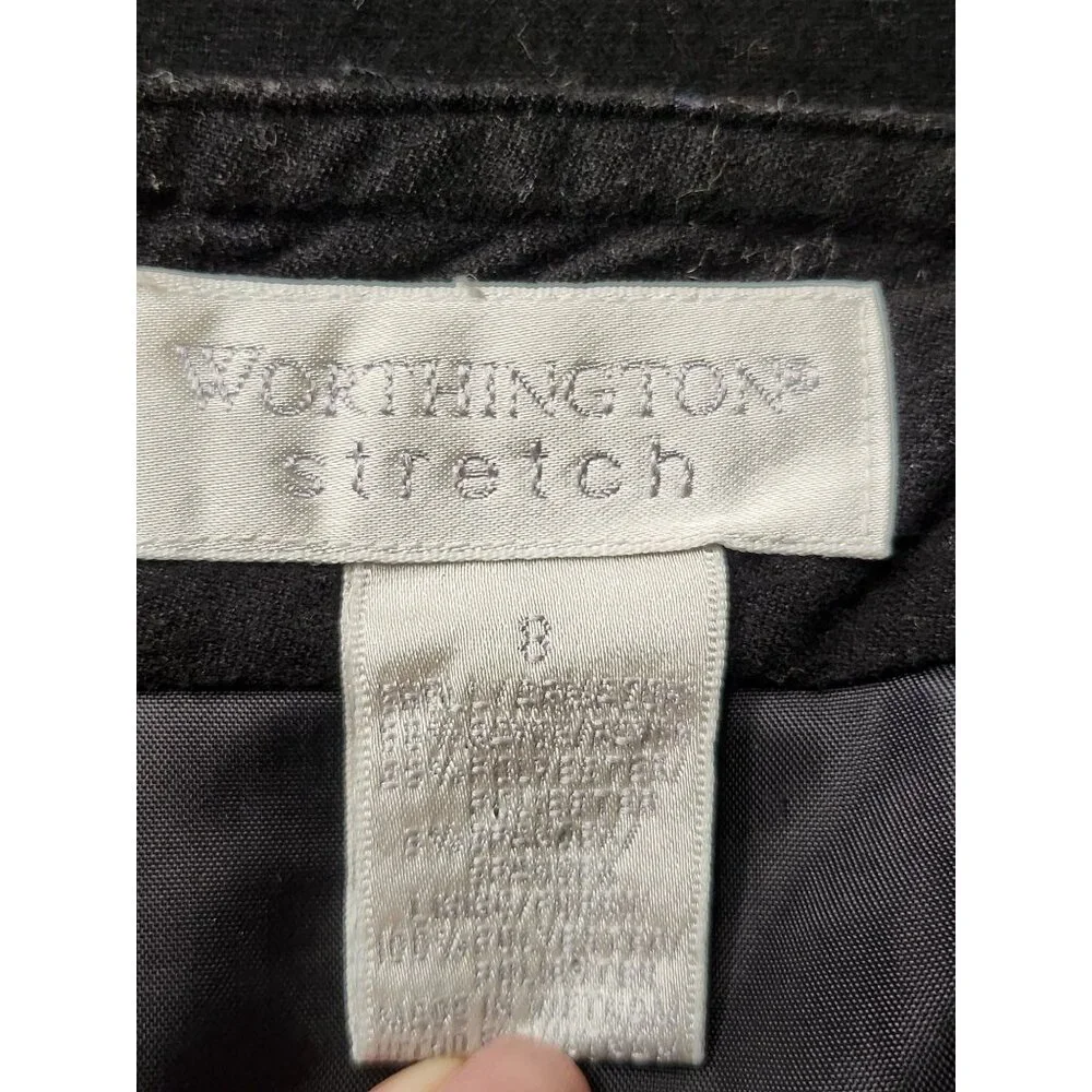 Worthington Black Lined Mini Skirt with Zippered Pockets in front‎ Size 8